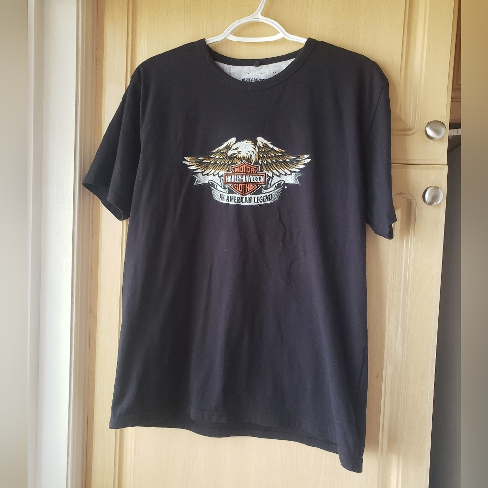Harley-Davidson Black Short Sleeve Tee with Vintage Graphic
